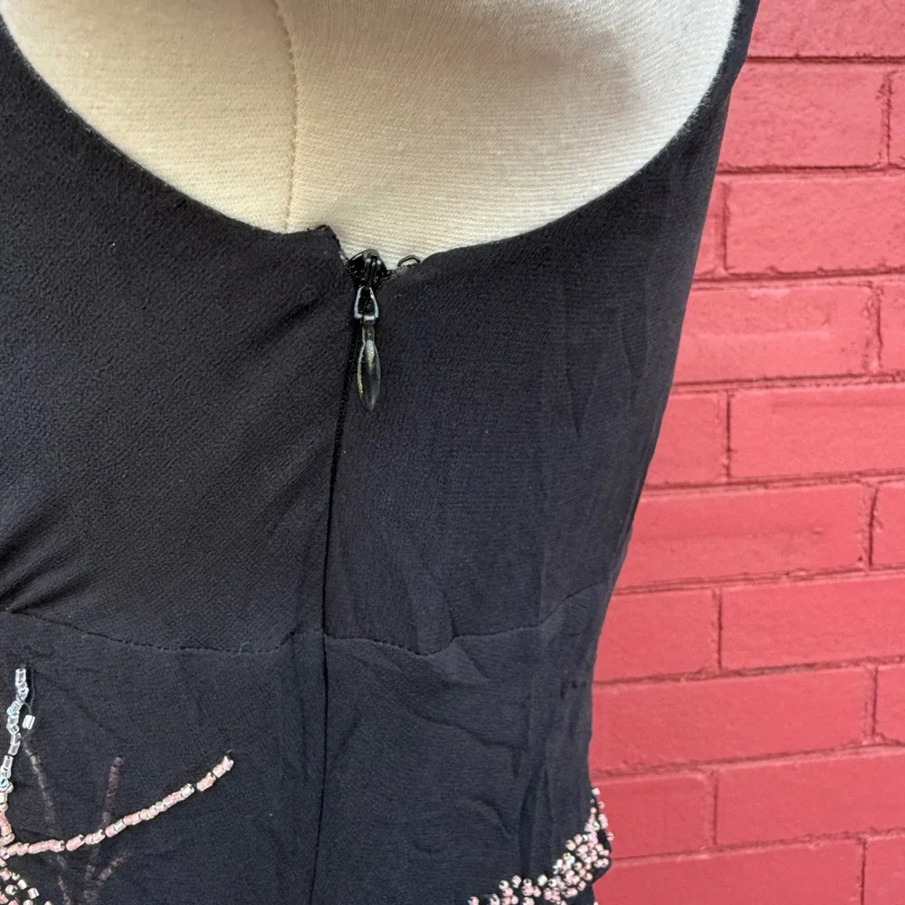 Vtg Y2K Karen Kane Beaded Floral Sleeveless Top Womens Size XS Whimsygoth Fairy - Picture 6 of 8